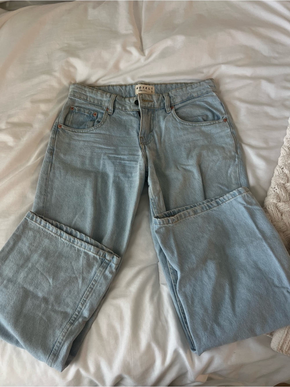Motel rock mid rise jeans in Light Blue